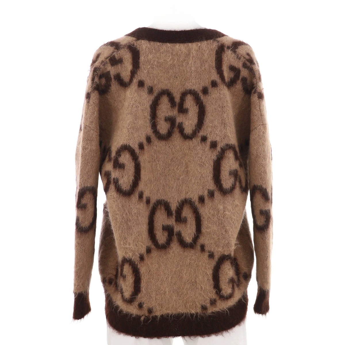 Gucci Women's Reversible V-Neck Cardigan GG Mohair Blend | eBay