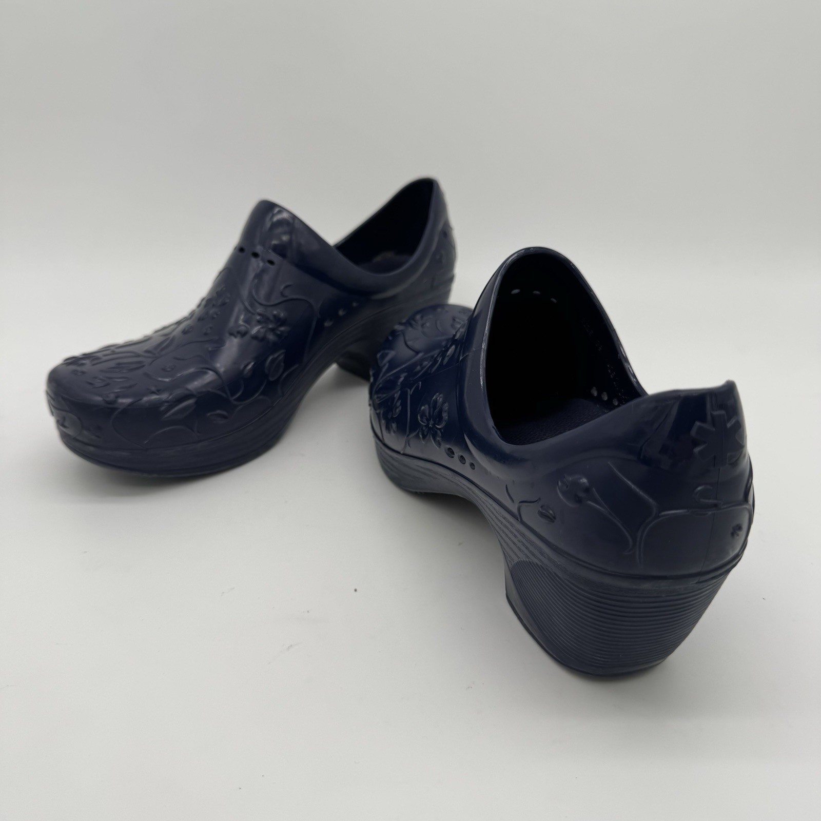 Dansko Pixie Blue Floral Molded Rubber $140 Clog … - image 11