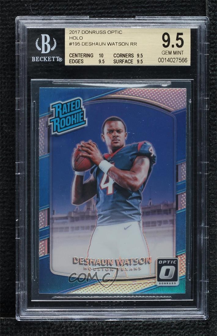 2017 Donruss Optic Rated Rookie Holo Prizm Deshaun Watson BGS 9.5 GEM MINT 1lc0