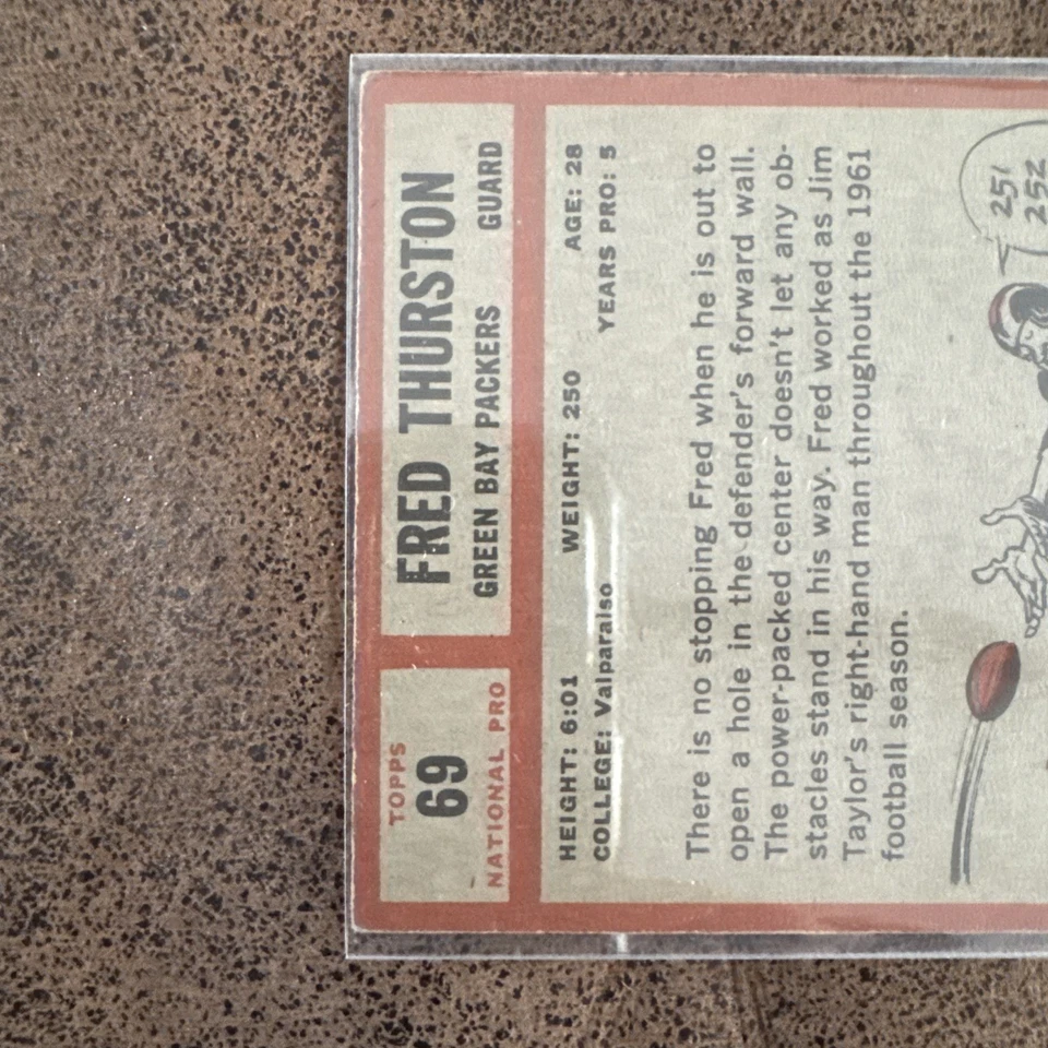 Fuzzy Thurston 1962 Topps #69 RC, Centered, VG - Image 2 of 4