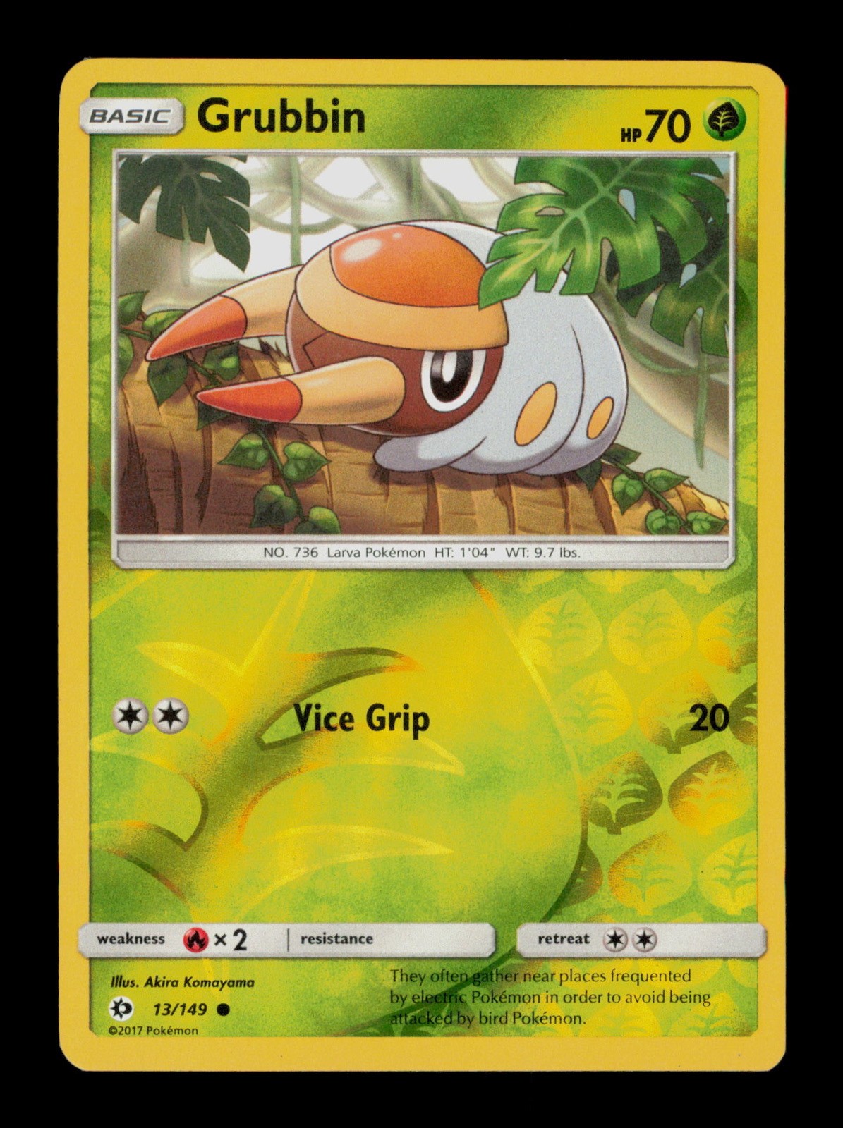 Grubbin 13/149 Pokemon Sun&Moon Holo Trading Card TC