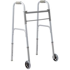 Guardian Lightweight Easy Folding Walker 5" Wheels Steel Frame 400 lb BRAND NEW
