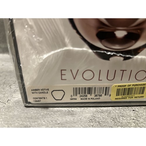 Evolution By Waterford Amber Votive With Candle Delano Votive - Picture 6 of 11