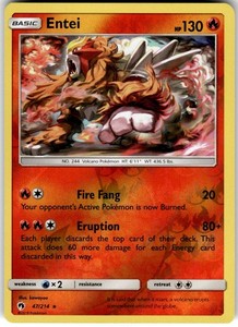 Entei 47/214 Lost Thunder Reverse Holo Rare