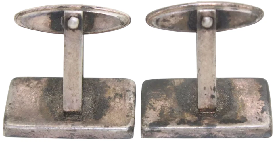 🖤 835er Silber Manschettenknöpfe Perlmutt Herren Schmuck 2,05 x 1,2 cm / 10,13g - Bild 4 von 4