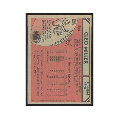 Cleo Miller 1980 Topps #354 Football Cards Football Card EX | eBay