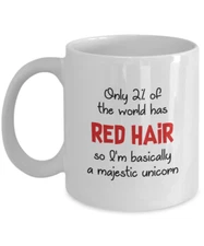 Red Hair So I'm Basically A Majestic Unicorn Coffee Mug, 11 Oz