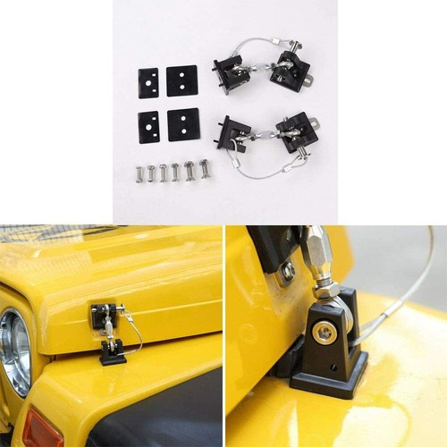 Hood Latches Pins AntiTheft Hood Catch Lock Kit for 19972006 Jeep Wrangler TJ eBay