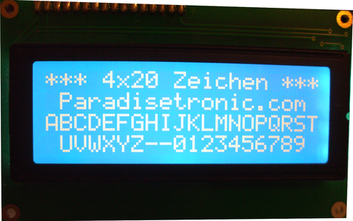 20x4 Zeichen LCD-Modul LC-Display, blau, z.B. für Arduino, Raspberry Pi, 4x20 - Picture 2 of 2