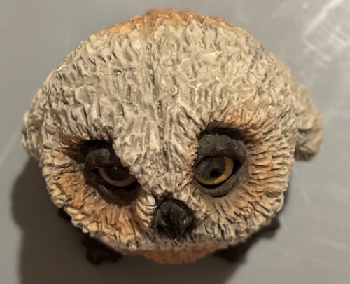 Stone Critters Baby Horned Owl SCB-015 Figurine 2.75 In USA Big Eyes - Picture 6 of 7