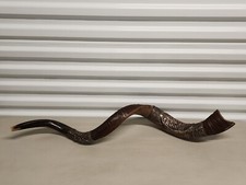 35" Yemenite Shofar Horn with Silver 925 Sherman Old City Of Jerusalem