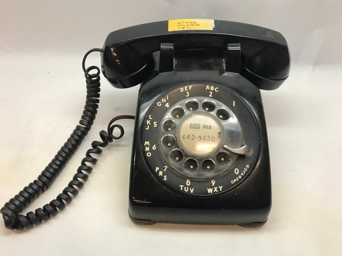 Vintage Black ROTARY PHONE from ILLINOIS BELL 312 Area Code | eBay