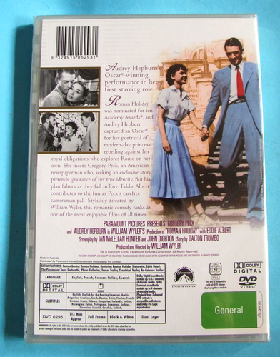ROMAN HOLIDAY DVD Special Collector's Edition Audrey Hepburn NEW SEALED Region 4 - Picture 2 of 2