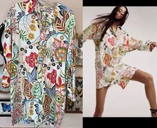 ZARA Tropical Print Jumpsuit Romper Sz S floral shorts