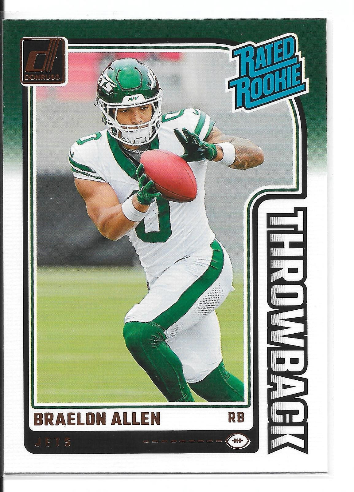 2024 Donruss Braelon Allen Rated Rookies Throwback Jets #38