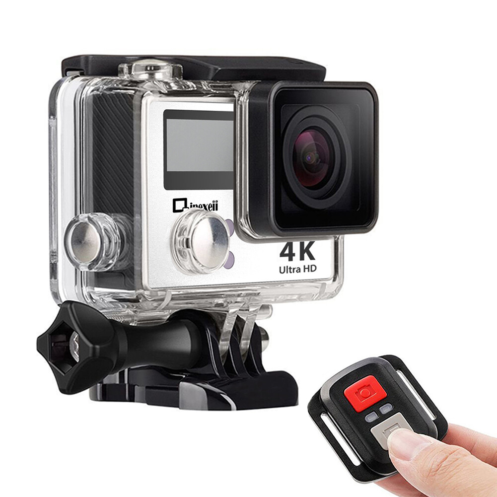 Sports Action Camera With Double Screen Sensor 100 Ft Waterproof 170° Wide Angle-image