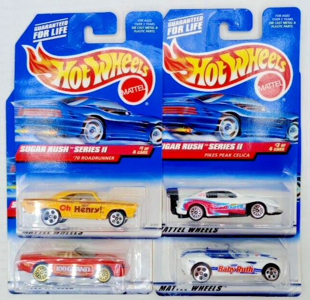 1999 Hot Wheels Car Toy Model Mattel Sugar Rush Series 2 Complete Set Vtg MOC