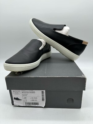 Ecco Soft 7 Slip-On Sneaker EU 41 10 10.5 Black New In Box 