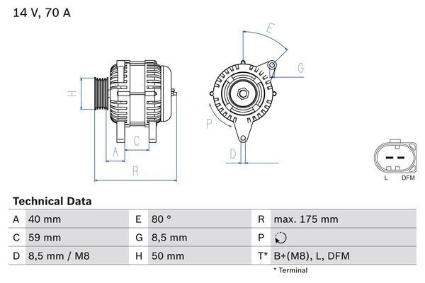 BOSCH 0 986 042 620 Alternator Service Replacement Fits Skoda Roomster 1.4