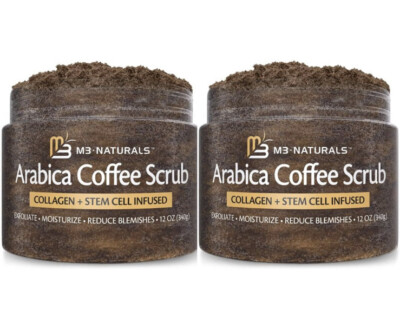 2X M3 Naturals Arabica Coffee Body S. with Collagen & Stem Cell infused 12 oz  E