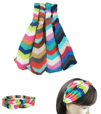 6 pieces Geometric Chevron Turban Twist Knot Head Wrap Headband Twisted Knotted