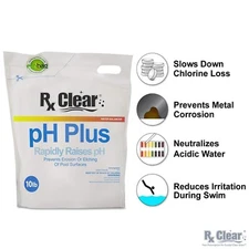 Rx Clear pH Plus Increaser Granular Soda Ash Chemical For Swimming Pool - 10 lbs