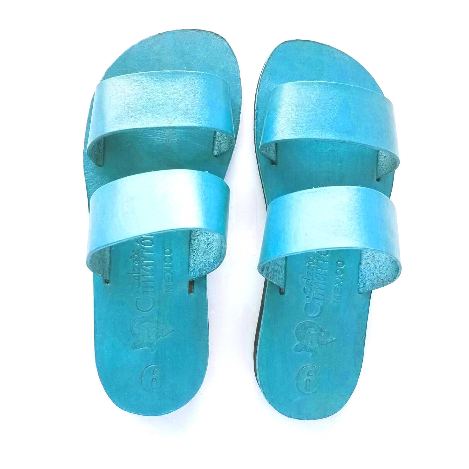 APL Sandalo fatto a mano in morbida pelle blu turchese US donna taglie 5 10.