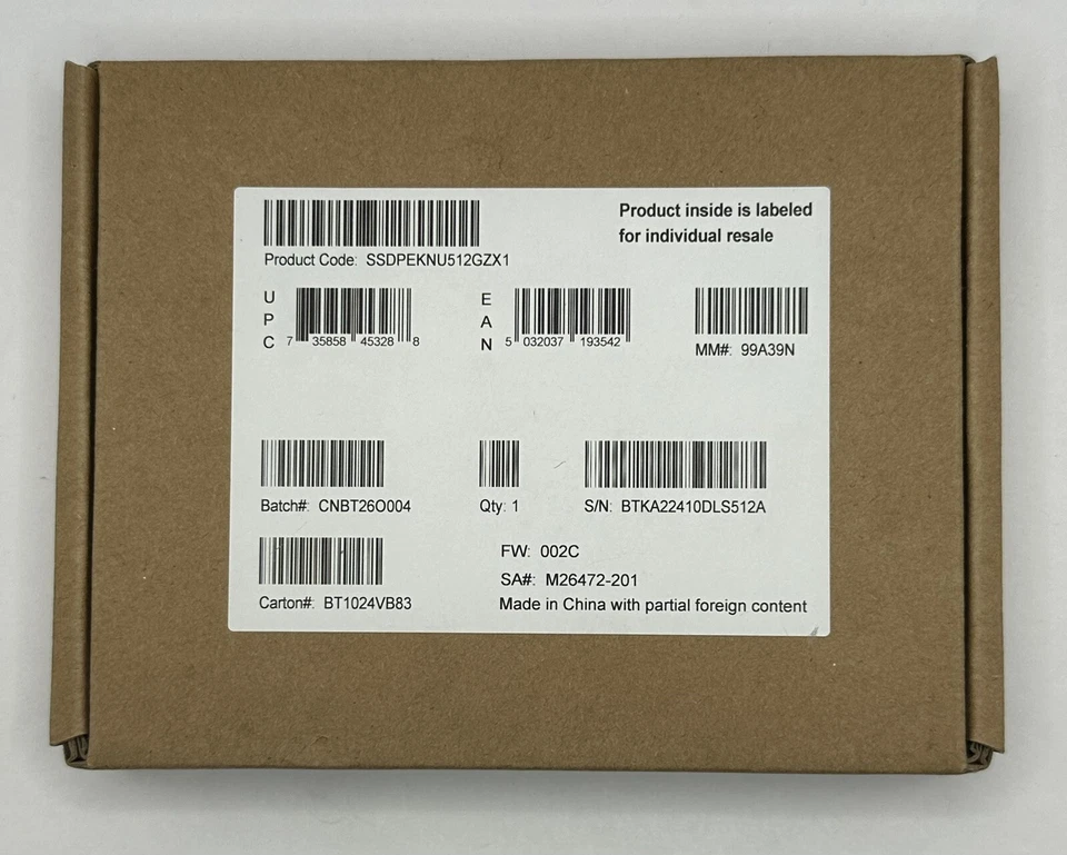 Intel SSD 600p Series SSDPEKKW010T7X1 (1 TB, M.2 80mm PCIe NVMe 3.0 x4, 3D1)-NEW - Image 3 of 4