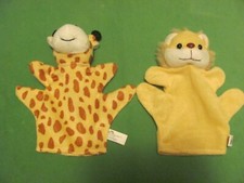Lot of 2 Cute Animal Hand Puppets Toys.