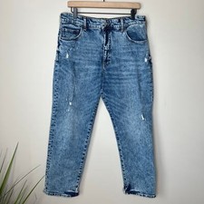 Pilcro Anthropologie Jeans Women's 30 High Rise Straight Distressed Acid Wash