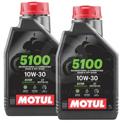 MOTUL 5100 10w30 ESTER SEMI-SYNTHETIC 2LT ENGINE OIL 4T JASO MA2 API SM MOTO