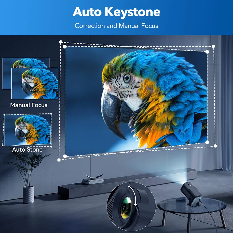 4K Smart Android/iOS Projector 5G WiFi 1080P Home Theater Short Throw Projector - image 3 of 4