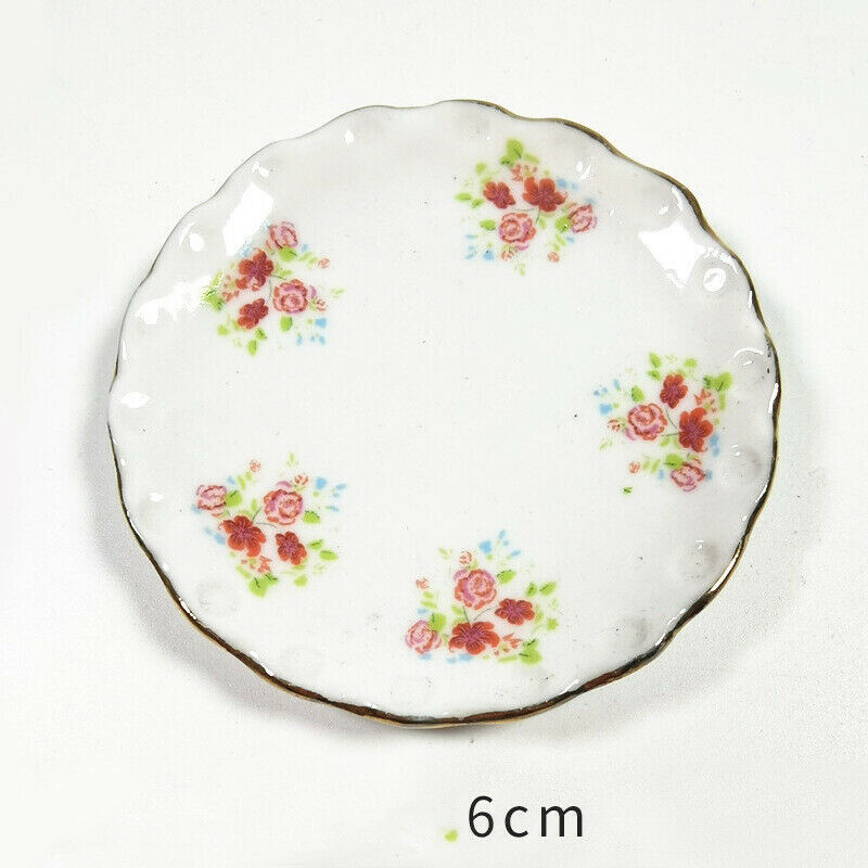 1/6 Dollhouse Miniature Kitchen Furniture Ceramics Plate Dollhouse