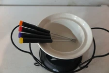 Trudeau Chocolate Fondue Bowl Set w/4 Dipping Forks & Tea Light Candle-NEW