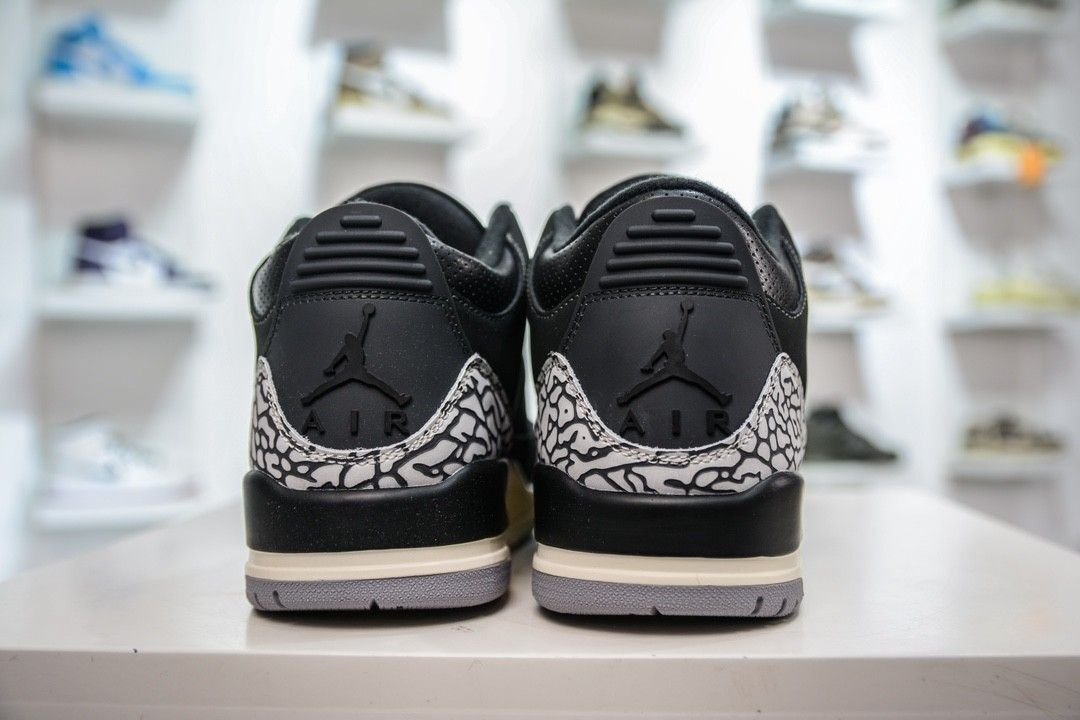 Sz W5.5-W9 Nike Air Jordan 3 Retro Off Noir Black Sail