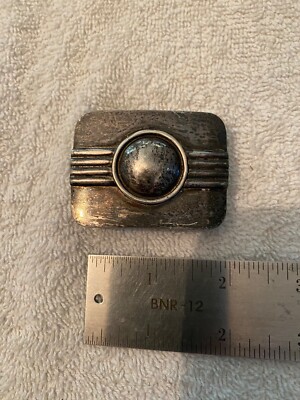 Vintage Sterling Silver Belt Buckle signed HB