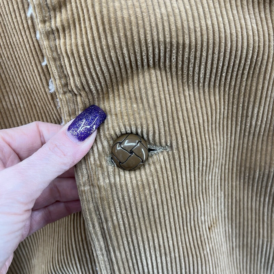 Abrigo de Colección Años 70 JC Penney Hombres 40 Tostado Pana Western Marlboro Rancho Piel de Oveja Foto 3 de 4