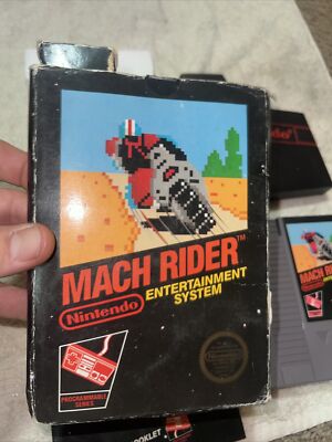 Nintendo NES Mach Rider Gloss Sticker Seal Game Black Box CIB Test Market Rare