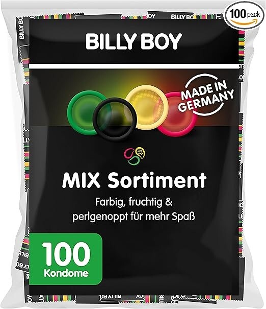 Billy Boy Condoms Mix Assortment, Pack of 100