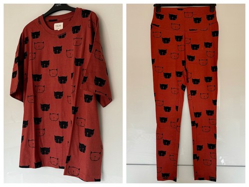 NEXT DAMEN SÜSSE KATZENGESICHTER DESIGN BAUMWOLLE LEGGINGS PYJAMA LOUNGEWEAR – GRÖSSE 12 - Bild 2 von 5