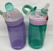 2 Contigo Kids Water Bottles 14 oz Gizmo Sip  Autospout Girls Spill-Proof Seal