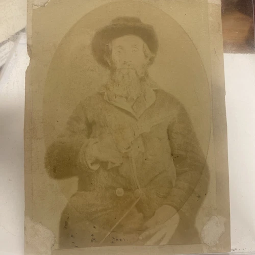 VTG Confederate Soldier Cabinet Card Photo Civil War Rare Revolver Tough Fellow