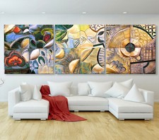 MOSAIC canvas PICTURE SET modern art colored abstract print murals decoration XXL