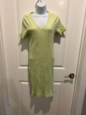 Banana Republic Green Knit Ribbed Sweater Midi Dress Size M NWT