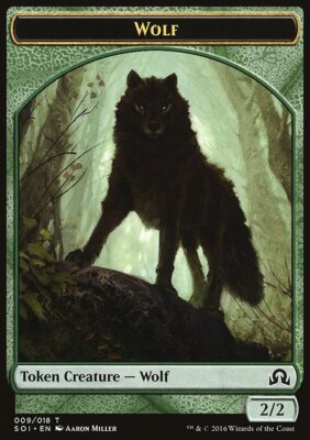 MTG Magic the Gathering Token - Wolf (9/355) Shadows over Innistrad LP