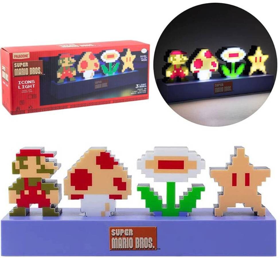 Lampada Nintendo Super Mario Bros Icons Decorative 3D Light Lamp 30 cm Paladone