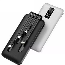 POWER BANK 20000mAh CARICABATTERIE PORTATILE AD ALTA VELOCITA' CON 4 CAVI USB