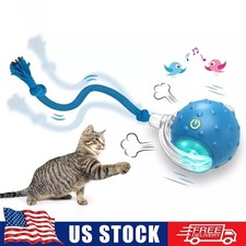 Interactive Cat Toys Ball for Indoor Cats Fast Rolling on Carpet, Chirping ,Blue