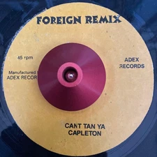 Capleton 45 RPM Record Can't Tan Ya Bam Bam Murd ADEX Records Reggae Used