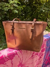 Michael Kors Jet Set Tote Bag Brown Saffiano ...